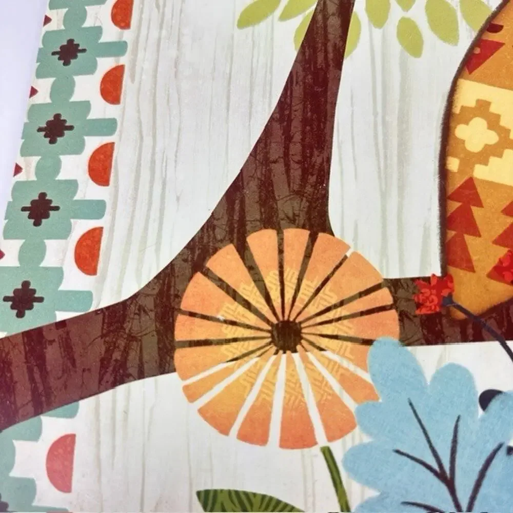 J Brinley Artist, Woodland Owl 6 Placemats Vinyl, 2 sides MCM Table Setting Bird